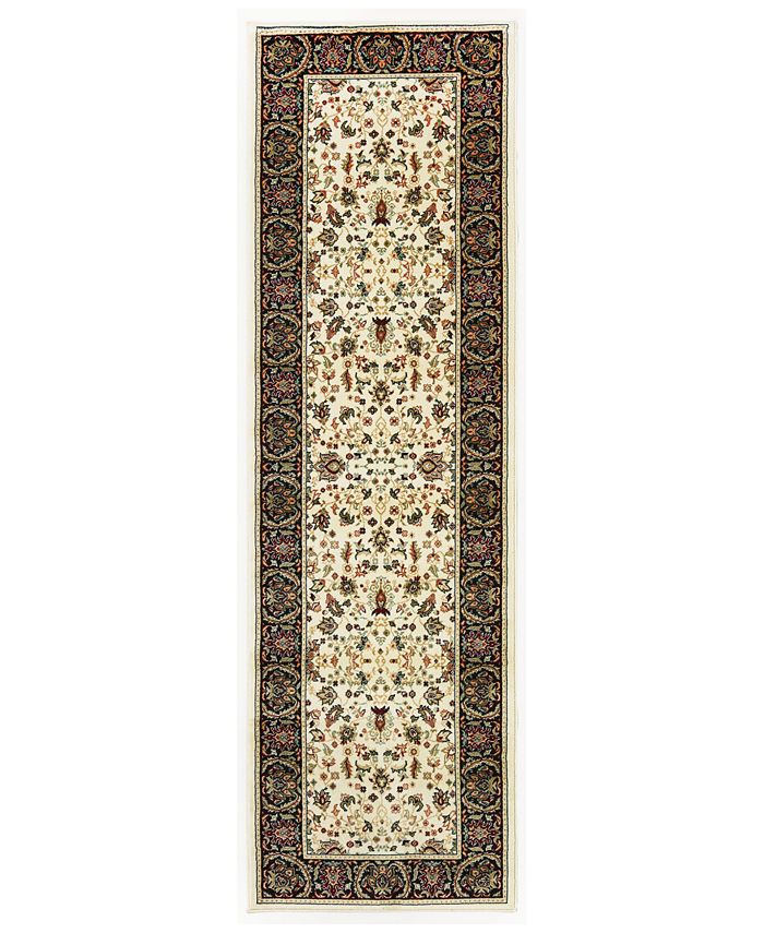 Oriental Weavers - Kashan 108X Ivory/Black 2'3" x 7'6" Runner Area Rug