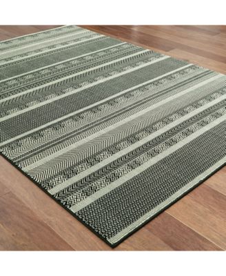 Oriental Weavers CLOSEOUT! Luna 1802K Black/Ivory 7'10" x 10'10" Area Rug