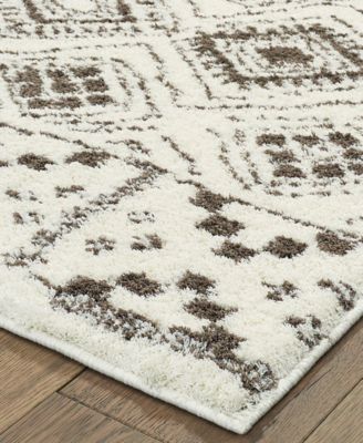 Verona Shag 1330W Ivory/Brown 5'3" x 7'6" Area Rug