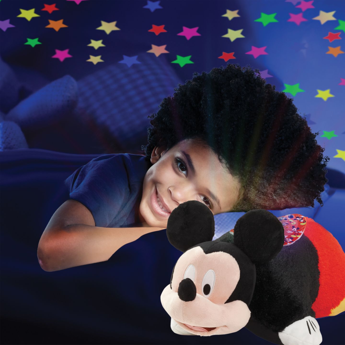 Детская мягкая игрушка Pillow Pets Mickey Mouse 11" Sleeptime Lite Night Light Plush — фото 5