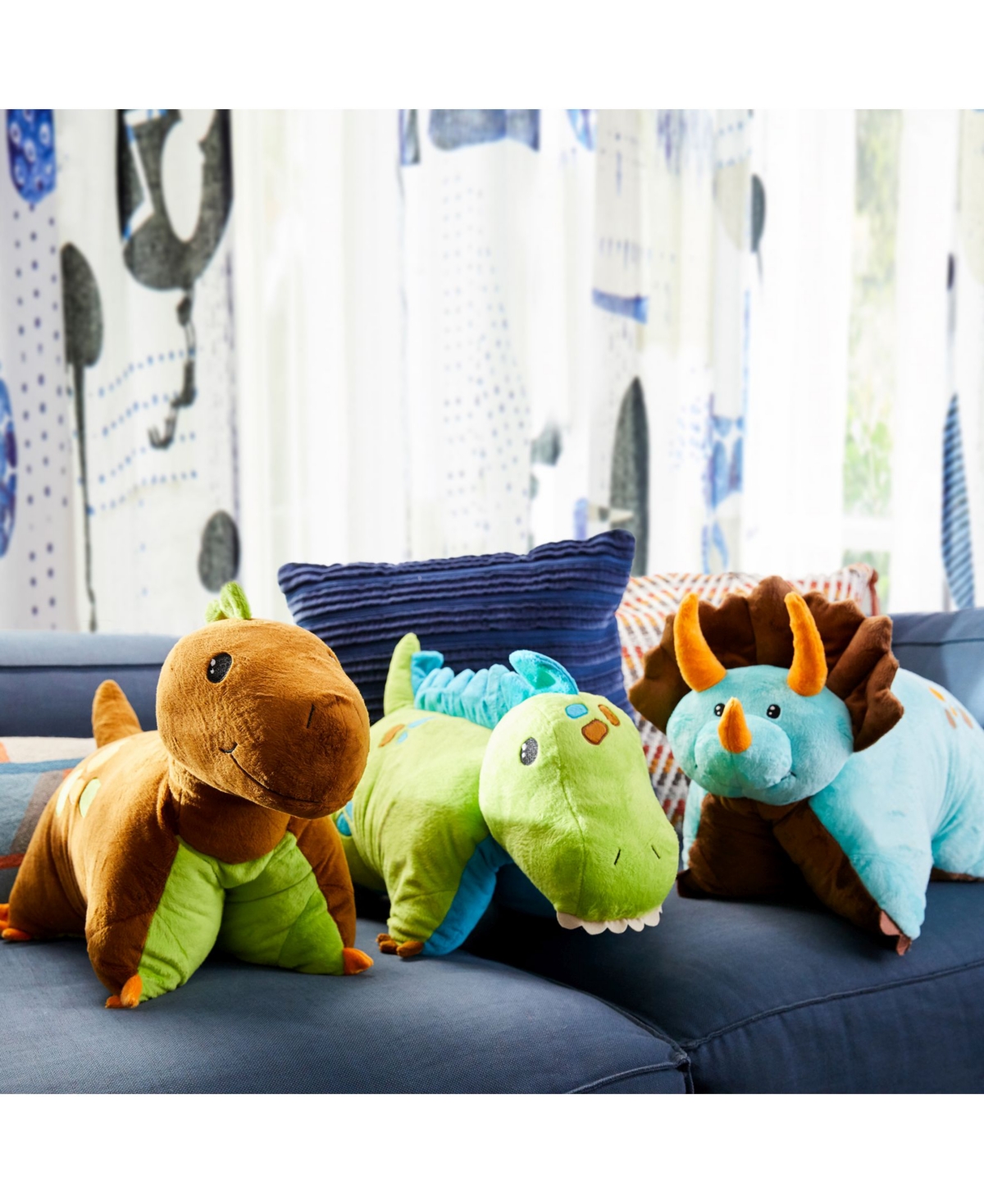 Shop Pillow Pets Dinosaur Stuffed Animal Plush Toy In Medium Blu