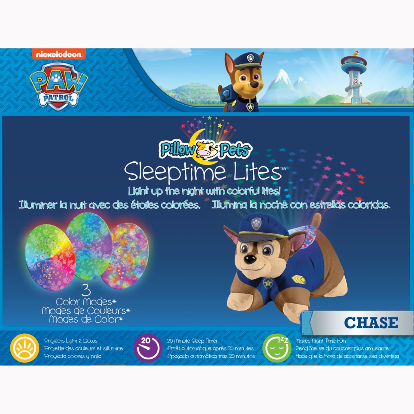 Детская мягкая игрушка Pillow Pets PAW Patrol Chase Sleeptime Lite 11" Plush — фото 5