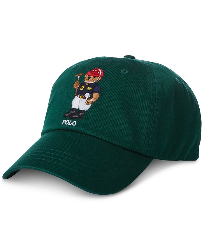 Polo Ralph Men's Polo Bear Cotton Baseball Cap, Created for Macy's & Reviews - Hats, Gloves & Scarves - Men - Macy's
