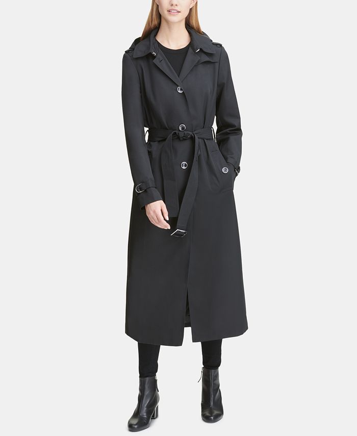 DKNY Belted Maxi Raincoat, Created for Macy's & Reviews - Coats ...