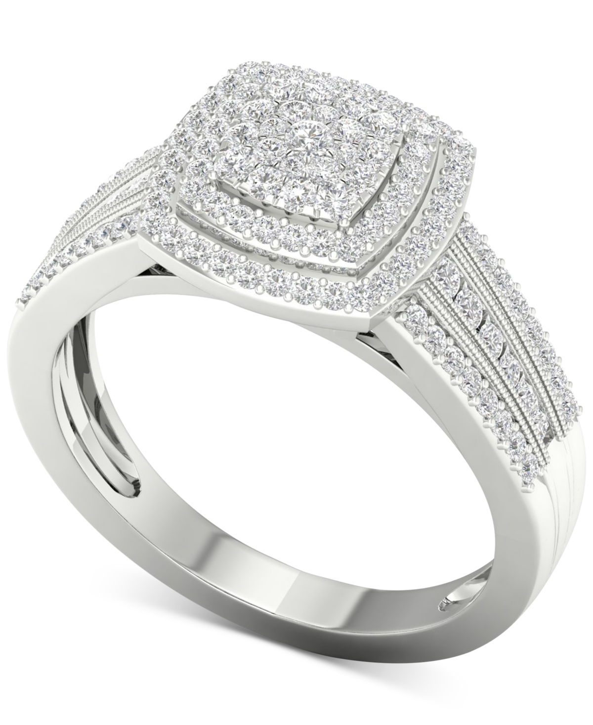 Diamond Cluster Ring (1/2 ct. t.w.) - Sterling Silver