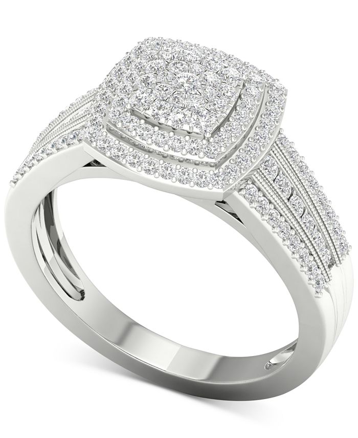 Macy s Diamond Cluster Ring 1 2 ct. t.w. in Sterling Silver Macy s