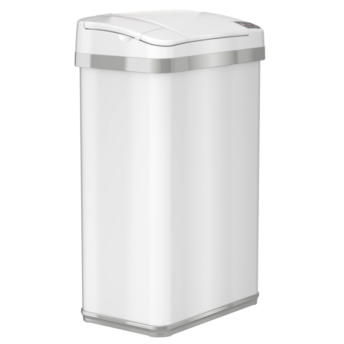 4 Gallon / 16 Liter White Sensor Bathroom Trash Can with Odor Filter - White