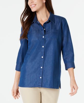 Karen Scott - Petite Chambray Tunic