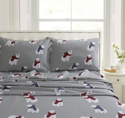 Tribeca Living Federe Flanella Cotone King Size - Morbide E Termiche Con Stampa Foglie