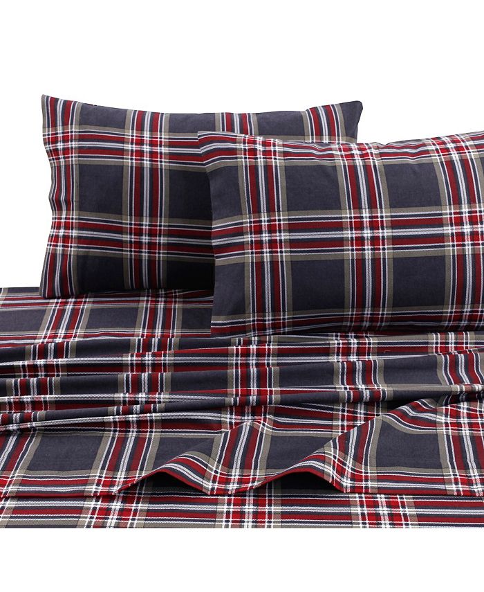 Tribeca Living Heritage Plaid 5ounce Flannel Printed Extra Deep Pocket