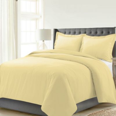 Luxury Weight Solid Cotton Flannel Duvet Cover Set, King/California King