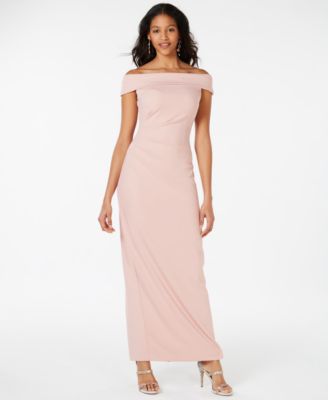 vince camuto off shoulder gown