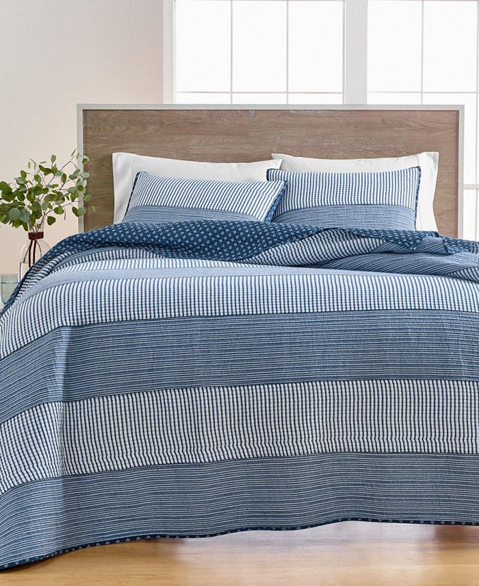 Martha Stewart Collection Nautical Stripe Twin Quilt Created For Macy S Reviews Quilts Bedspreads Bed Bath Macy S