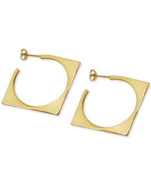 image of Essentials Square Medium Hoop Earrings in Gold-Plate