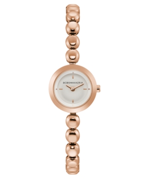 image of Bcbgmaxazria Ladies Rose Gold Bracelet Watch with Silver Dial, 20mm