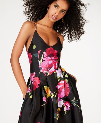 BCX Juniors Floral Print Cross Back Gown Created for Macy s Macy s