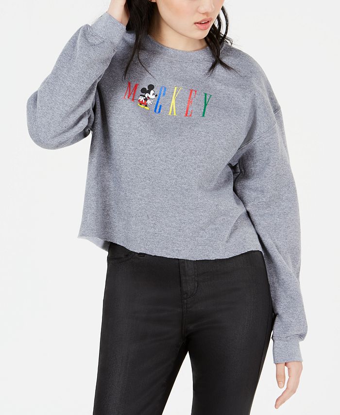 Modern Lux Juniors Mickey Cropped Sweatshirt Macy s