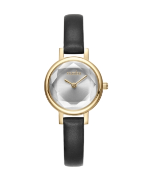 image of RumbaTime Venice Black Leather Women-s Watch Gold