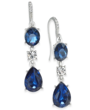 image of Charter Club Crystal & Stone Linear Drop Earrings, Created for Macy-s