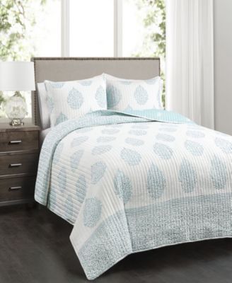 Lush Décor - Teardrop Leaf 3-Pc. Quilt Sets