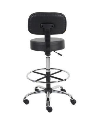 Caressoft Medical/Drafting Stool W/ Back Cushion