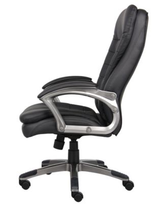 High Back Executive Chair With Pewter Finish