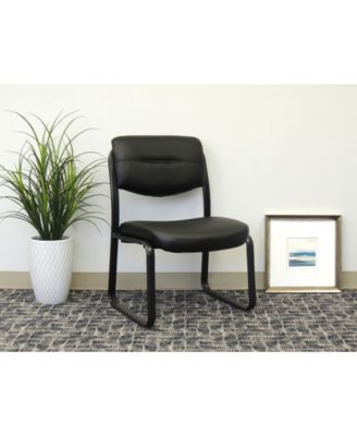 Leather Sled Base Side Chair