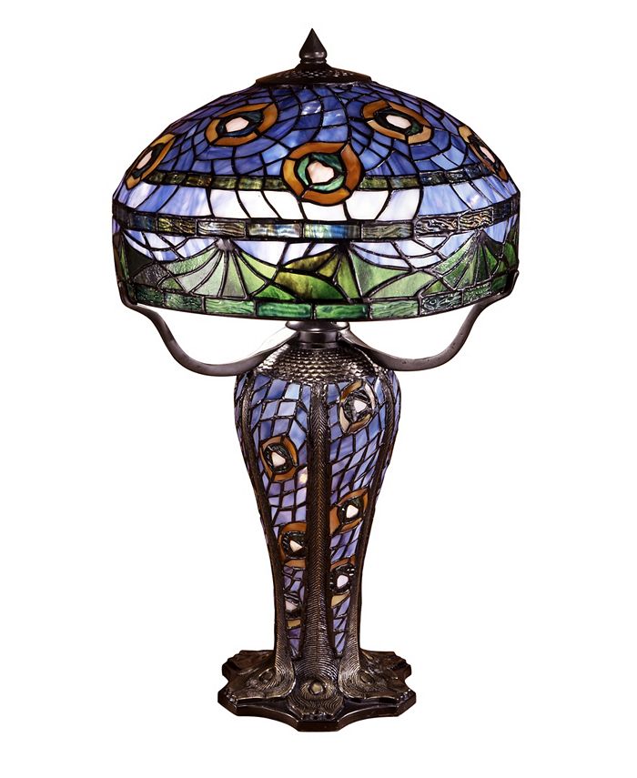 Dale Tiffany Traditional Peacock Tiffany Table Lamp - Macy's