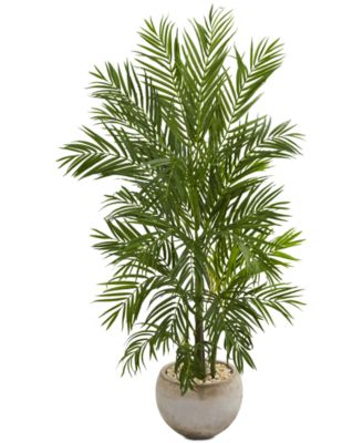 Nearly Natural - 5' Areca Palm Artificial Tree in Bowl Planter