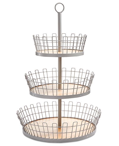 Martha Stewart Collection 3 Tiered Gray Basket Created For Macy S