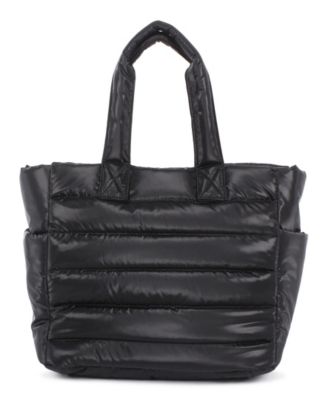 nylon puffer tote bag