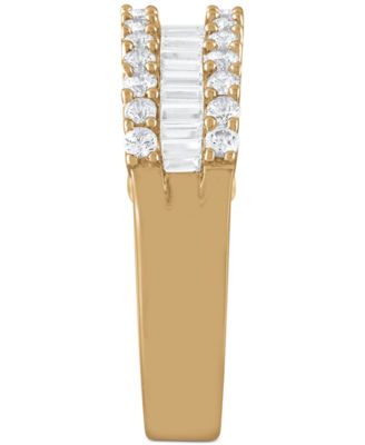 Diamond Baguette Cluster Band (1 ct. t.w.) in 14k White, Yellow or Rose Gold