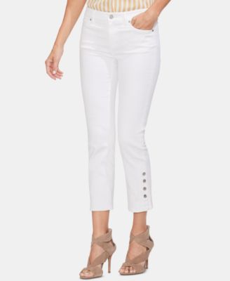 Vince Camuto - Button-Cuff Cropped Jeans