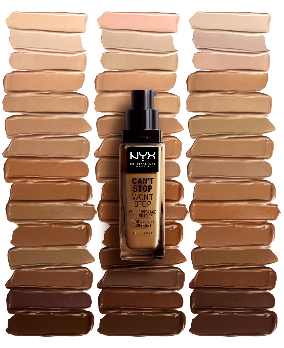 Shop Nyx Professional Makeup Can't Stop Won't Stop Full Coverage Foundation, 1-oz. In Golden (medium Deep,neutral Undertone)