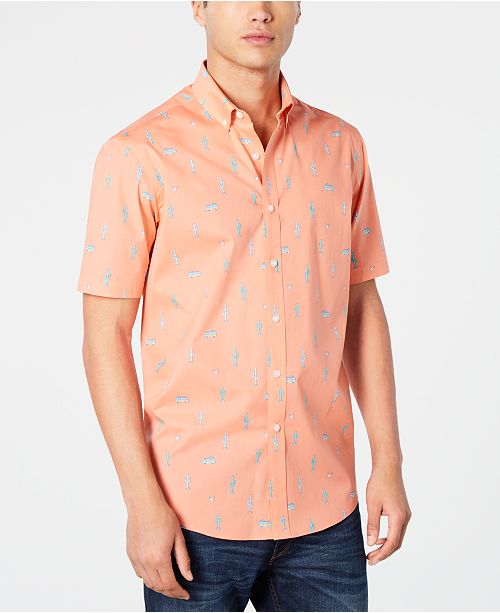 Club Room Men S Short Sleeve Cactus Print Shirt Created For