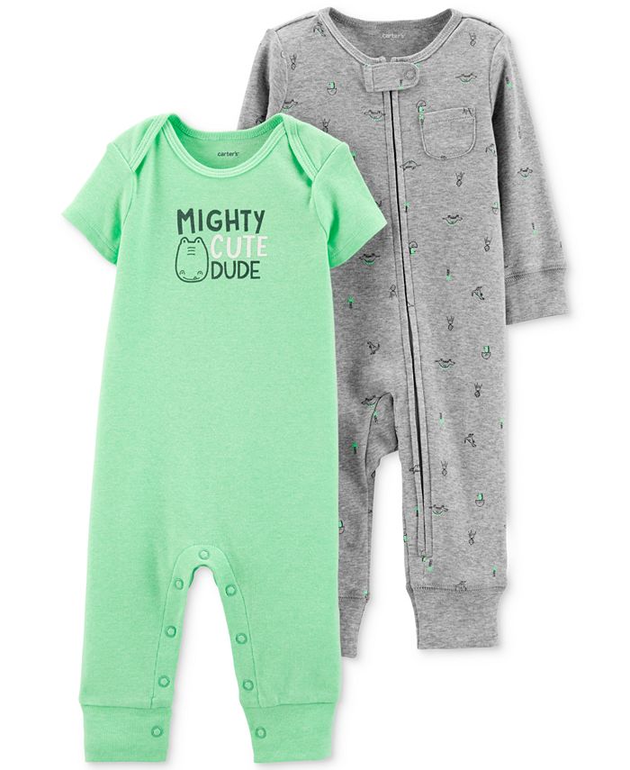 Carter's Baby Boys 2-Pc. Printed Coveralls - Macy's