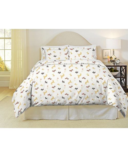 Pointehaven Winter Dogs Print Heavy Weight Cotton Flannel Duvet
