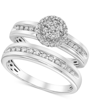 image of Diamond Cluster Bridal Set (1/3 ct. t.w.) in 14k White Gold