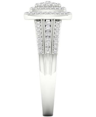 Diamond Cluster Ring (1/2 ct. t.w.) in Sterling Silver