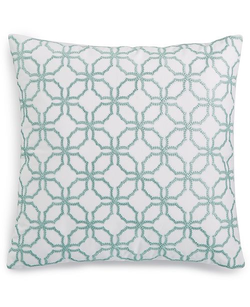 Charter Club Embroidered 18" x 18" Decorative Pillow, Created for Macy