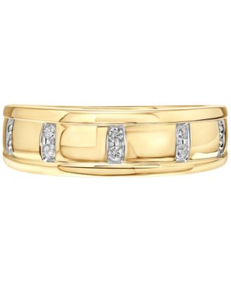 Men's Diamond Band (1/10 ct. t.w.) in 10k Yellow Gold and 10k White Gold