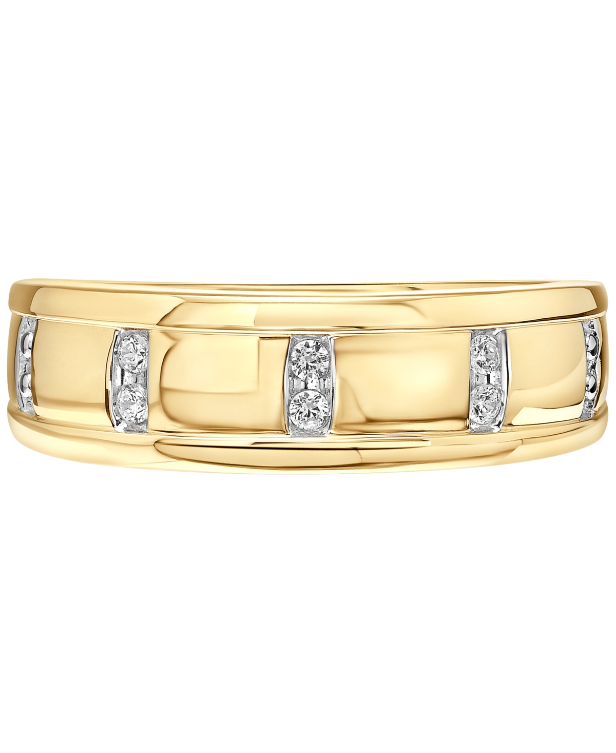 Men's Diamond Band (1/10 ct. t.w.) in 10kand 10k White Gold - Yellow Gold