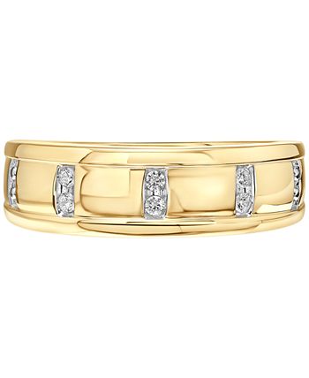 Macy's - Men's Diamond Band (1/10 ct. t.w.) in 10k Yellow Gold or 10k White Gold
