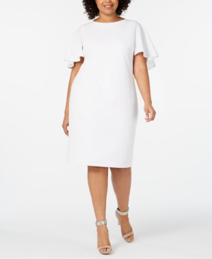 Calvin Klein Bell-Sleeve Sheath Dress - Macy's