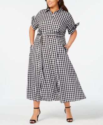 plus size midi shirt dress