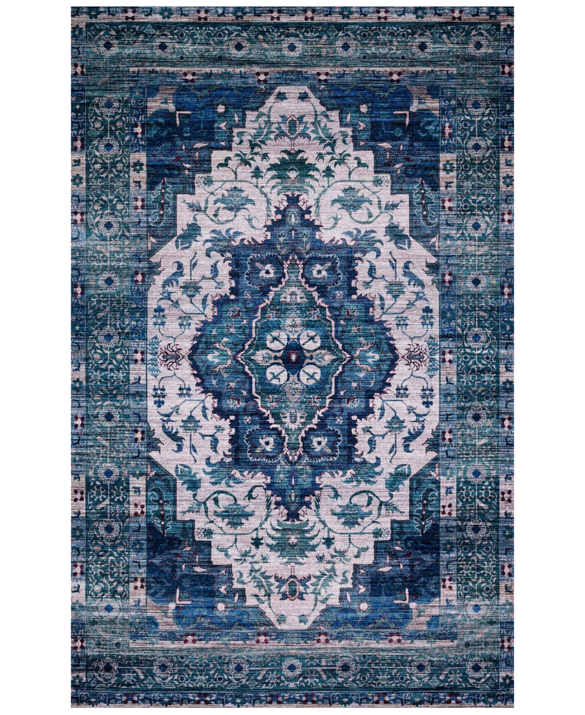 Justina Blakeney Cielo Cie-01 Ivory/Turquoise 5' x 7'6in Area Rug - Ivory/Turquoise