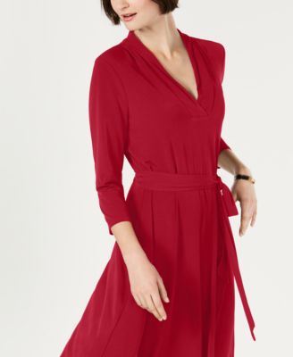 macy's petite red dresses