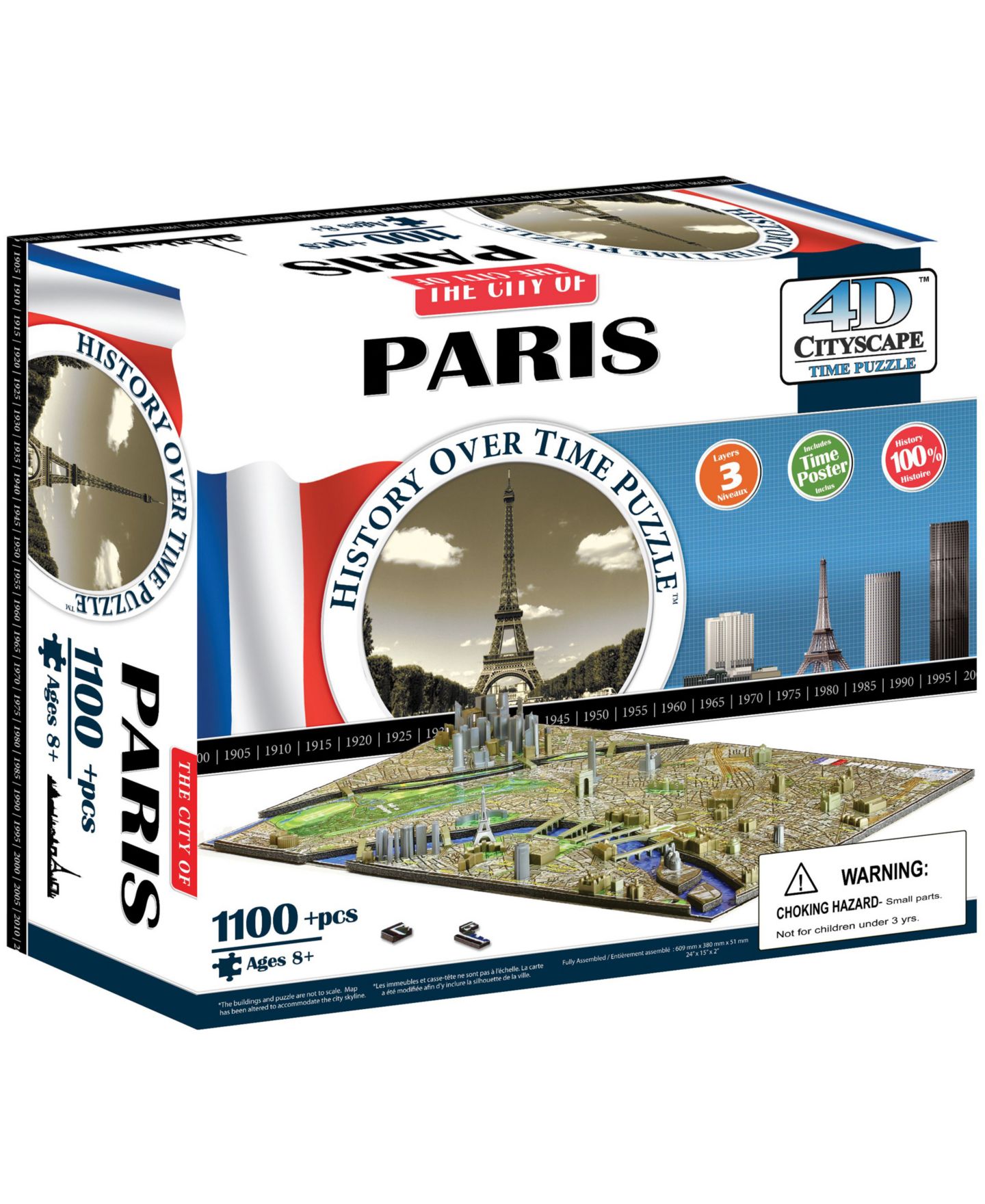 Детская игрушка 4D Cityscape Paris, France 1000+ Piece Puzzle, Ages 12+ — фото 1