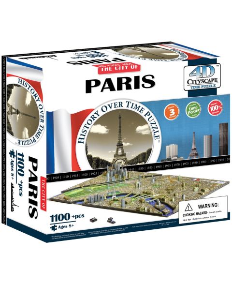 Детская игрушка 4D Cityscape Paris, France 1000+ Piece Puzzle, Ages 12+