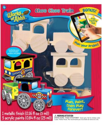 Masterpieces Puzzles Works of Ahhh Toy Train Wood Paint Kit